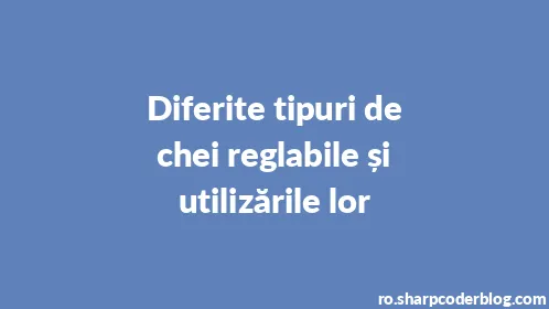 Diferite tipuri de chei reglabile și utilizările lor - Thumbnail