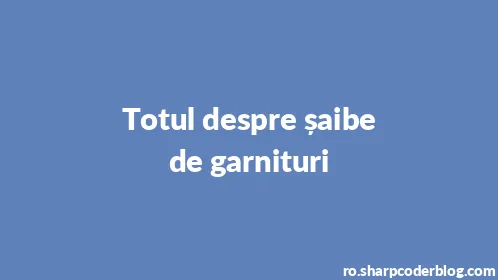Totul despre șaibe de garnituri - Thumbnail