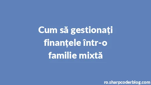 Cum să gestionați finanțele într-o familie mixtă - Thumbnail