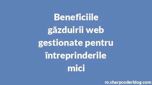Beneficiile găzduirii web gestionate pentru întreprinderile mici - Thumbnail