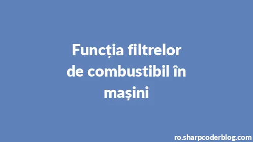 Funcția filtrelor de combustibil în mașini - Thumbnail