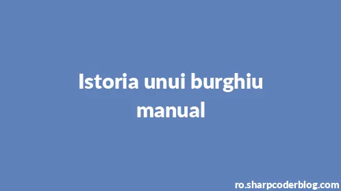 Istoria unui burghiu manual - Thumbnail