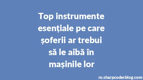 Top instrumente esențiale pe care șoferii ar trebui să le aibă în mașinile lor - Thumbnail