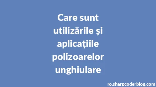 Care sunt utilizările și aplicațiile polizoarelor unghiulare - Thumbnail