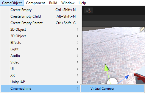 Cinemachine creează o cameră virtuală