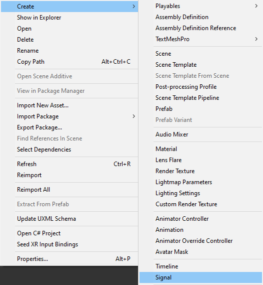 Unity Create Timeline Signal